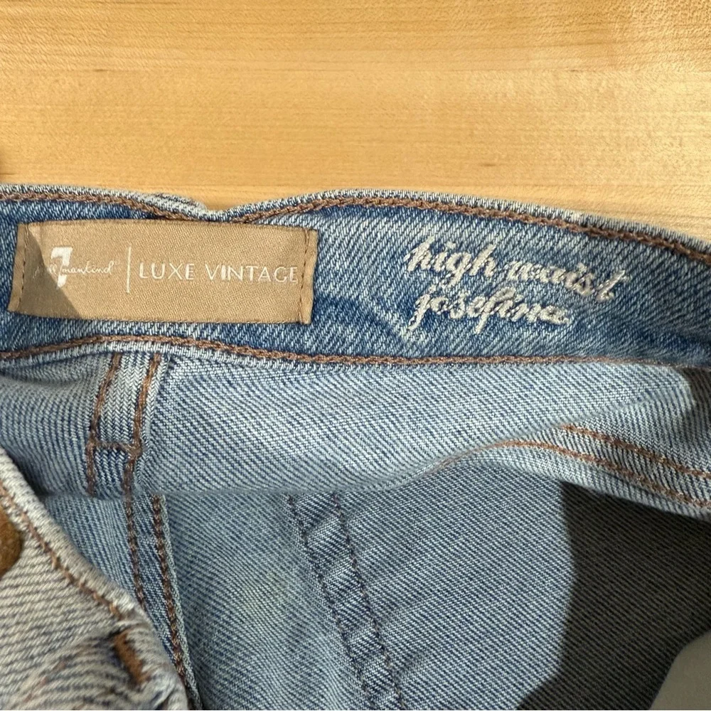 7 For All Mankind Luxe Vintage High Waist Josefina Light Blue Size 24